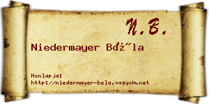Niedermayer Béla névjegykártya