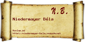 Niedermayer Béla névjegykártya