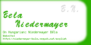 bela niedermayer business card